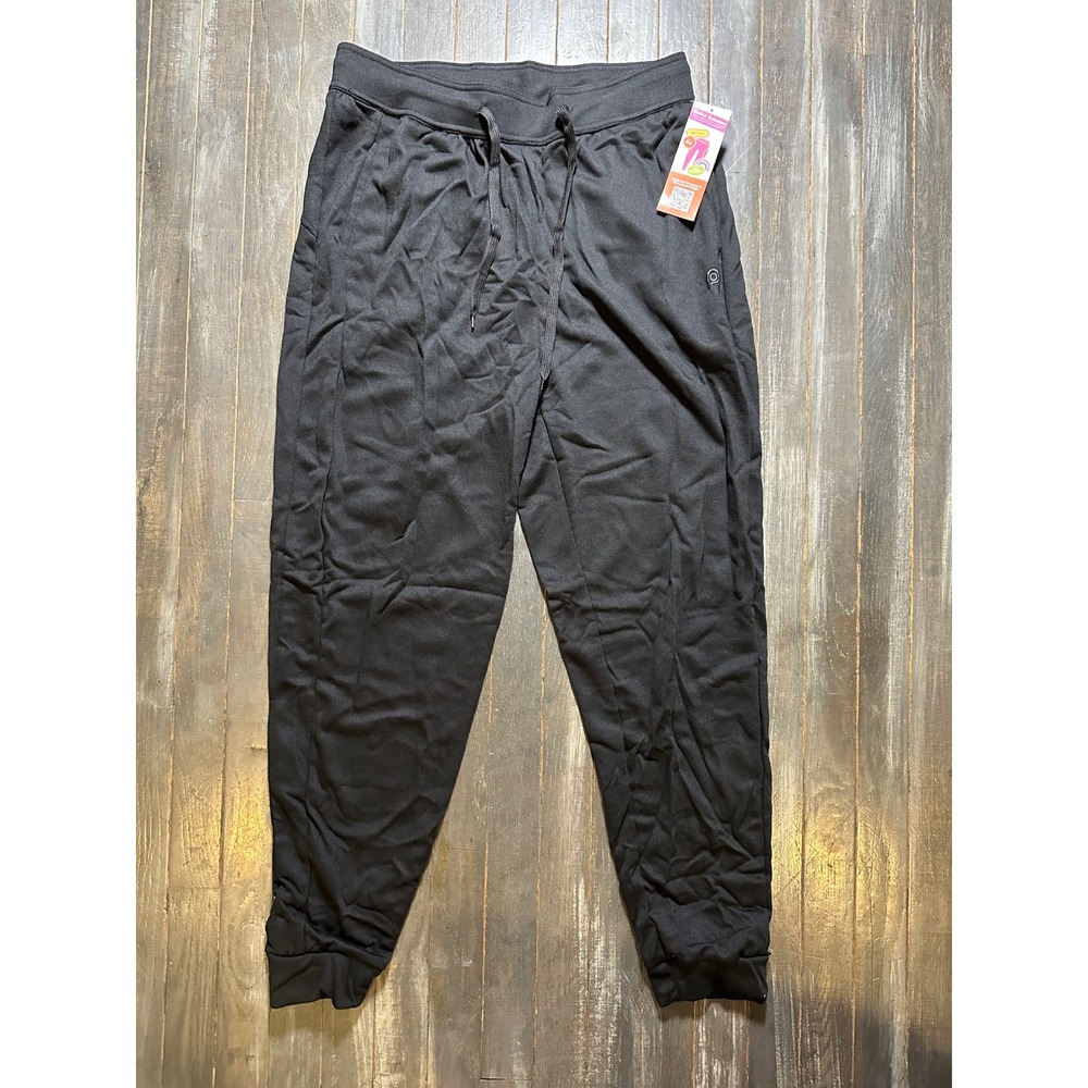 Pop Fit Women Black Jogger Sweatpants High Waisted Drawstring Pockets